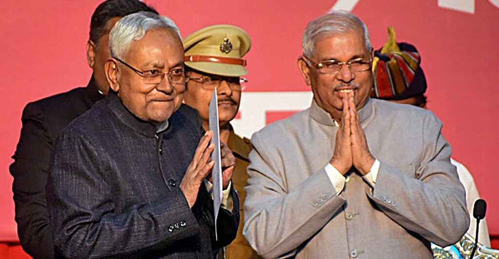 Nitish Kumar's first statement upon assuming the oath of office as Bihar chief minister was, "We will stay together."