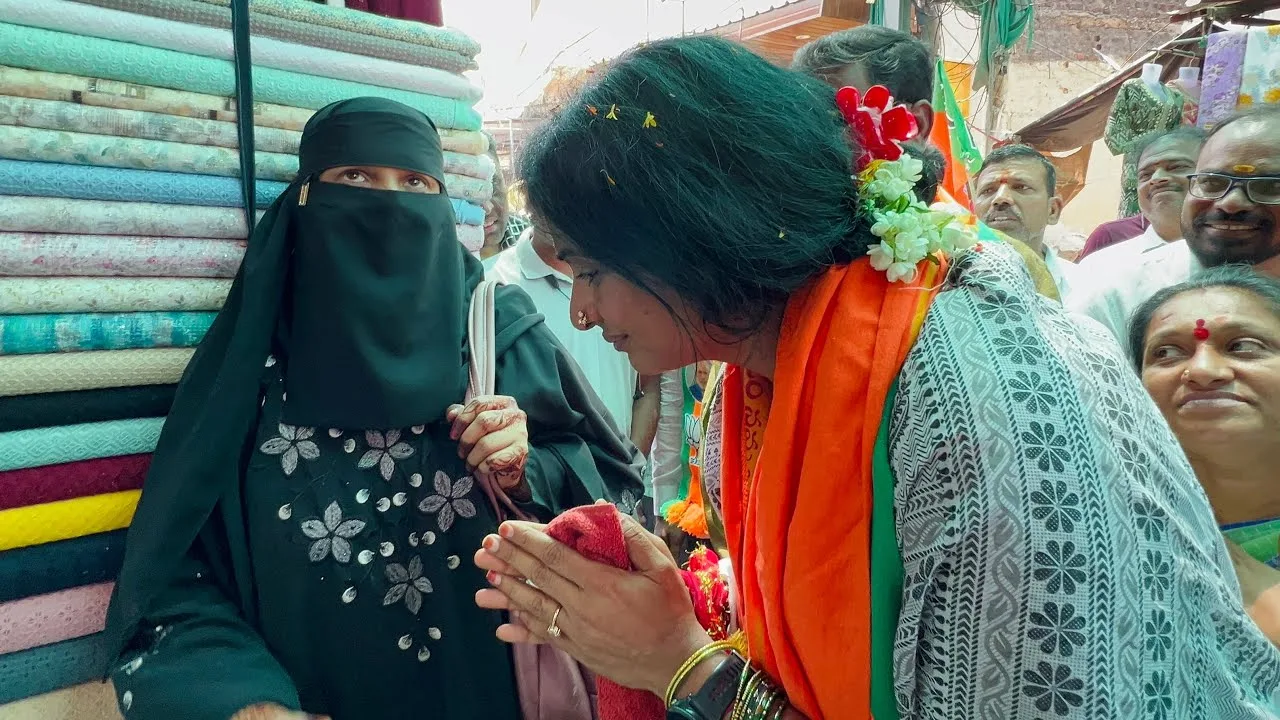 BJP's Madhavi Latha Causes Uproar by Asking Muslim Women To Show Face for ID Check